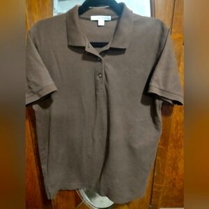 Port Authority Brown Polo shirt L 14/16